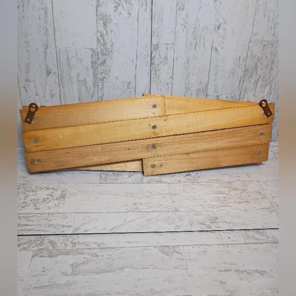 Vintage Acordian Rack Hat Coat Hanger Wall entryway decor kitchen wood mug holde